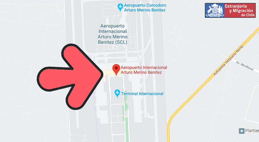 mapa extranjeria aeropuerto